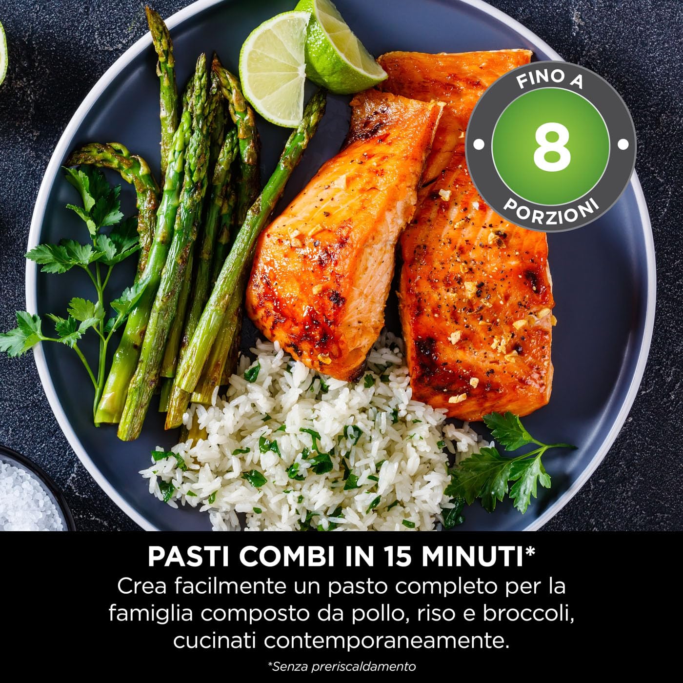 Ninja Combi 12-in-1 Multicooker, Forno e Friggitrice ad Aria, 12 Funzioni di Cottura, Pasti per la Famiglia in 15 Minuti*, Include Teglia, Padella e Guida alle Ricette, Grigio, SFP700EU