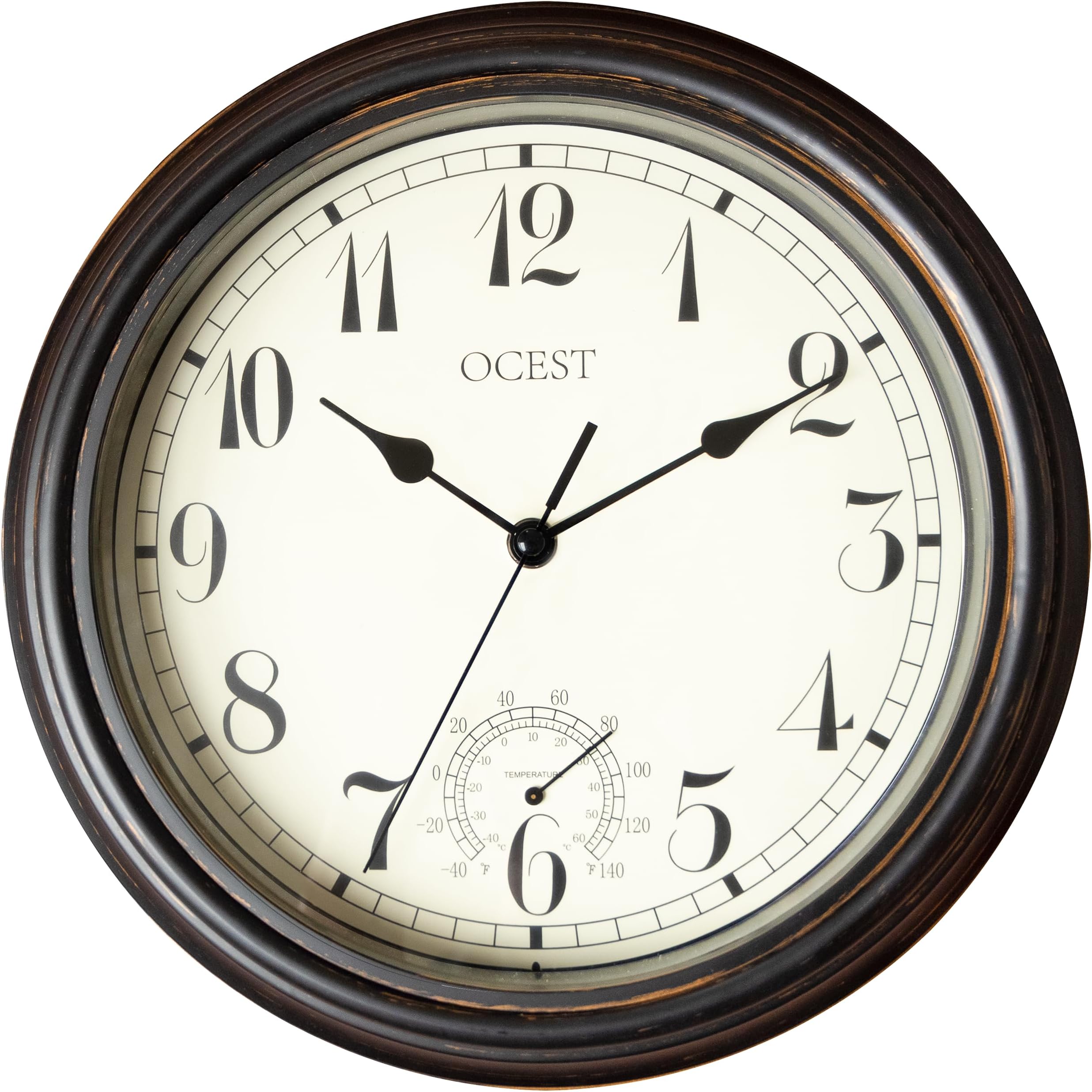 OCEST 12Inch Outdoor Garden Clock, Waterproof Wall Clock with