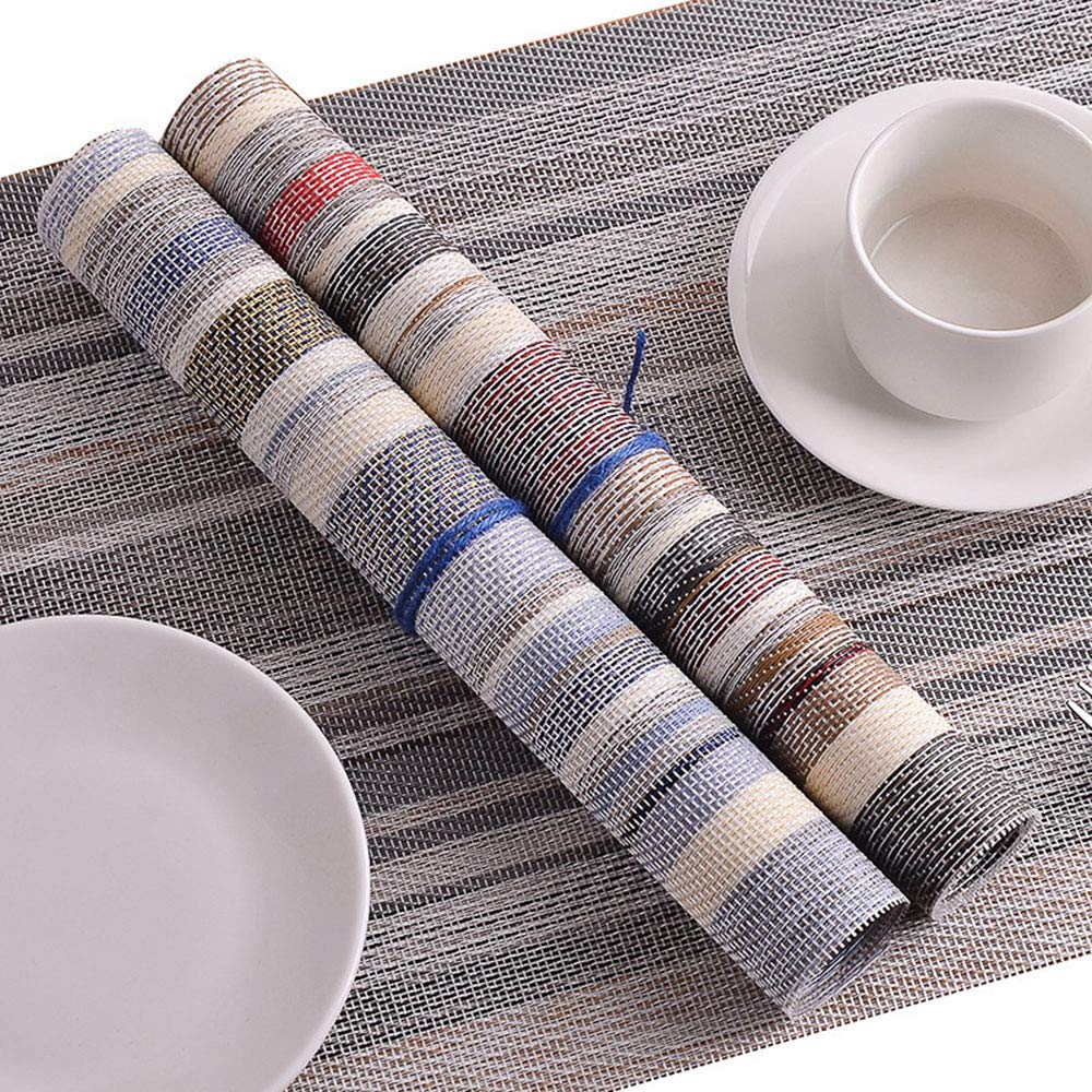 Mantel Individual Antideslizante de PVC Lavable, Salvamanteles Antimanchas Resistente Al Calor para Mesa de Comedor Conjunto de 4