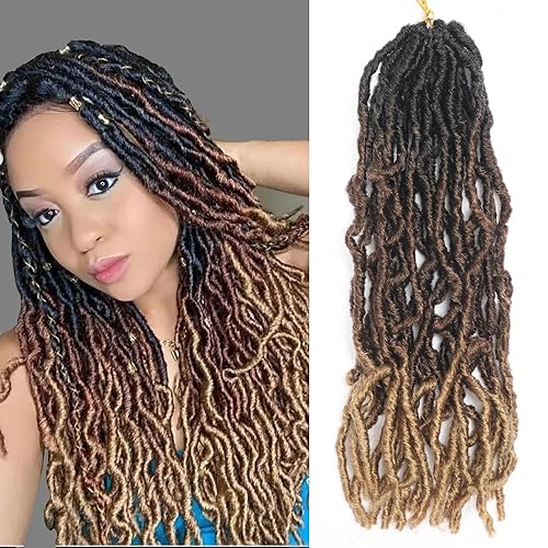 Rastas de cabello sintético de ganchillo ombré, 1 paquete de rastas suaves de color marrón ombré, trenzas de ganchillo de 14 pulgadas, cabello de disponible en Yaxa Peru