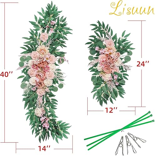 Miniatura 6 de Flores de arco de boda, flores artificiales para decoración, guirnalda de flores grandes para estilos bohemios, decoración floral de ceremonia de