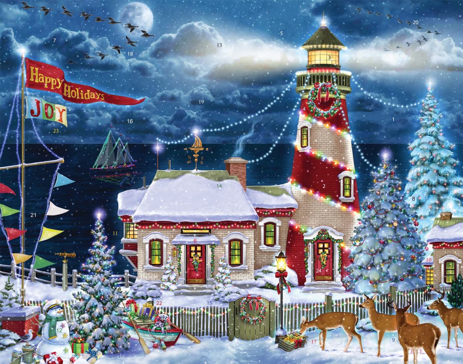 Vermont Christmas Company Christmas Lighthouse Advent Calendar