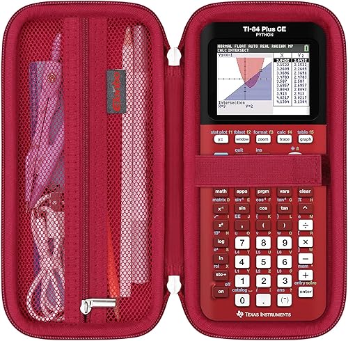 Vista 71 de Elonbo Funda de transporte para calculadora gráfica de color Texas Instruments TI-84 Plus CE/TI-84 Plus/TI-83 Plus/TI-83 Plus CE, bolsillo de malla