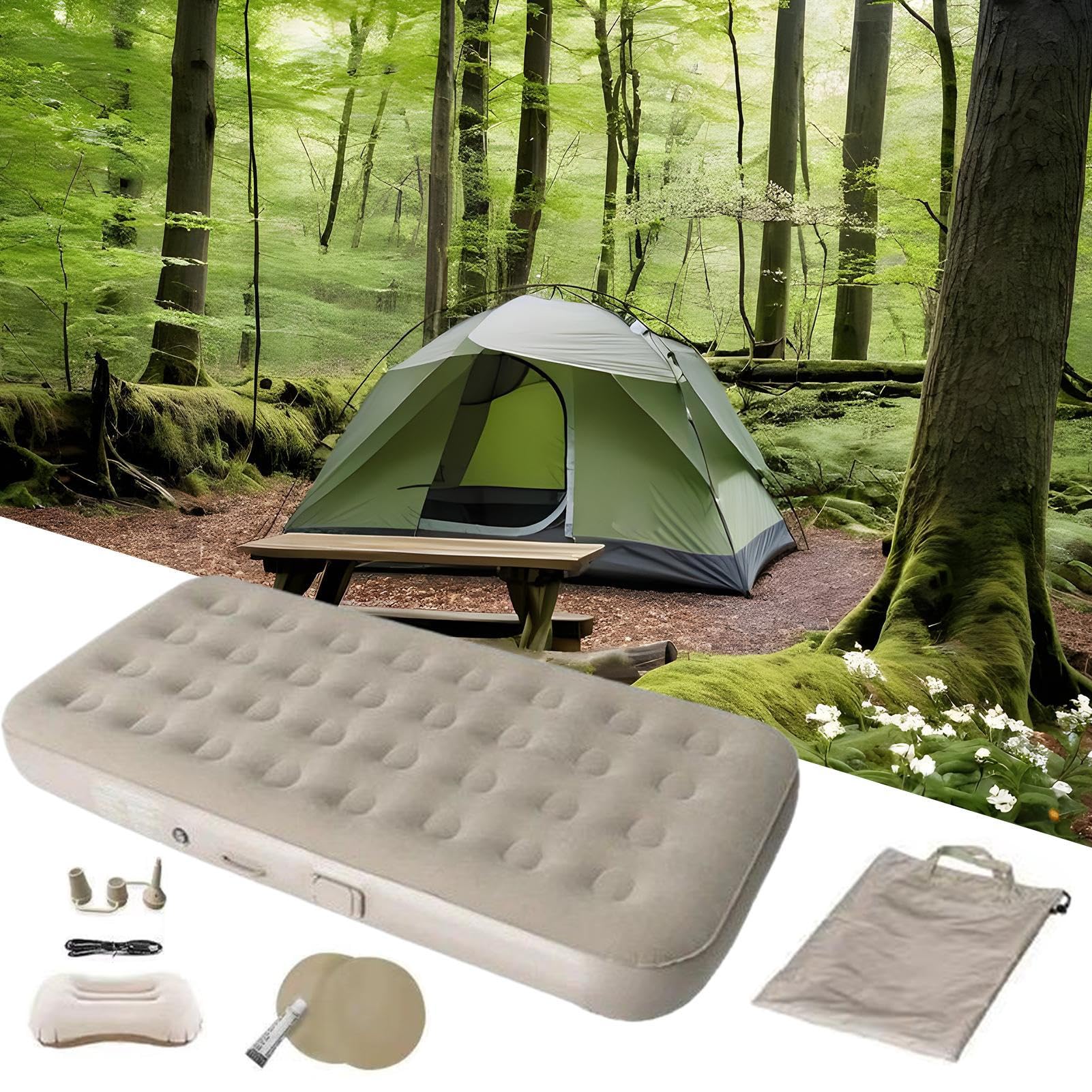 Colchão De Ar Completo Com Bomba Elétrica - Perfeito Para Acampamento E Visitas