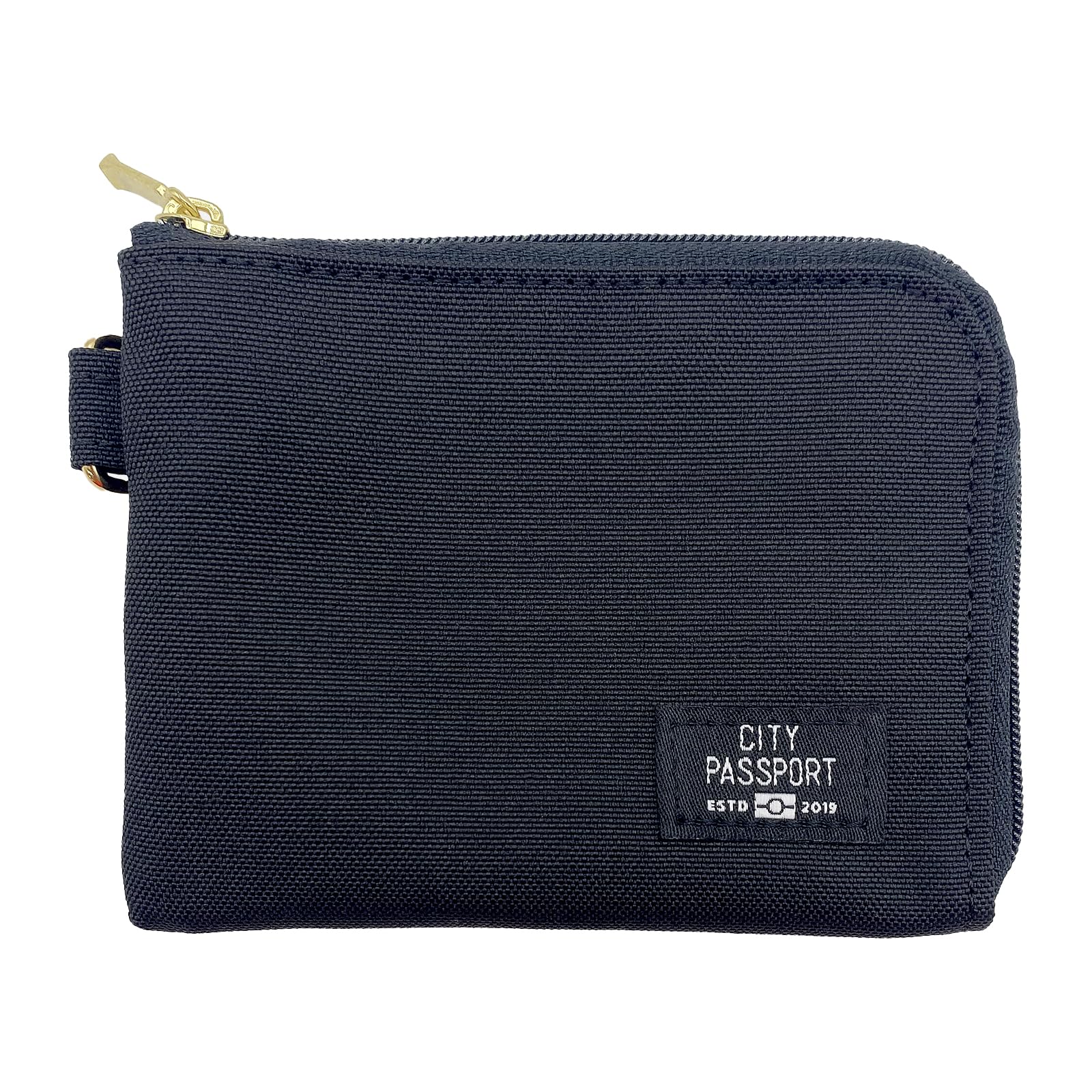 City Passport Portable, Foldable, and Lightweight Zipper Case for Cards, ID, Money Multi Storage Travel Organizer (Black)