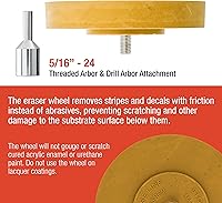 Vista 3 de TCP Global Rueda de goma con adaptador de taladro, rueda para quitar calcomanías, herramienta de eliminación de rayas, herramienta de eliminación