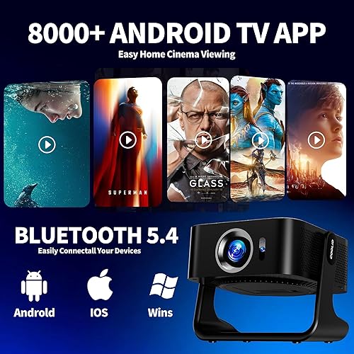 Miniatura 3 de Proyector con licencia de Netflix proyector 4K, mini proyector inteligente 1080P con WiFi y Bluetooth, proyector portátil para exteriores enfoque