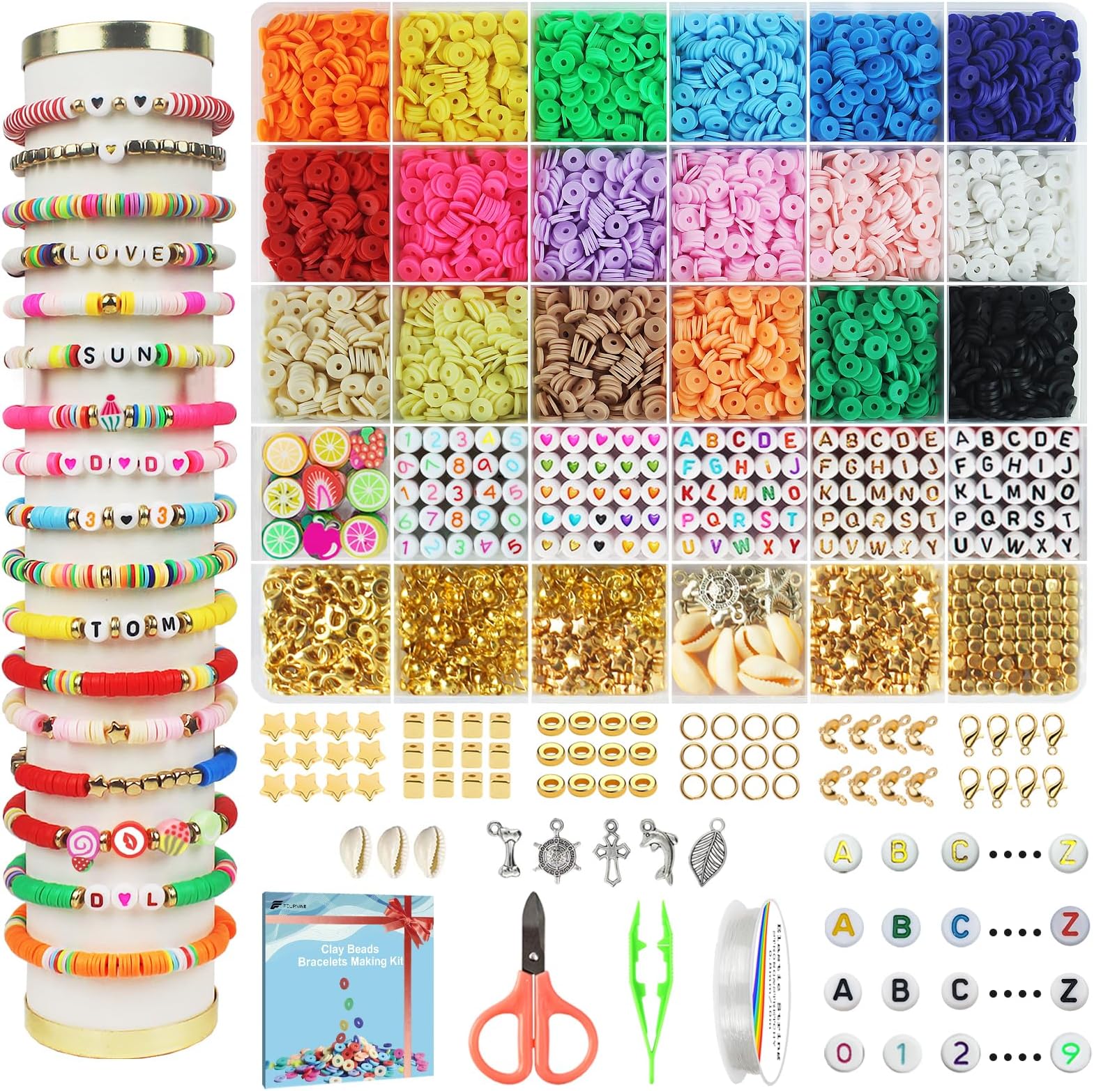 5300 Pcs Clay Beads Friendship Bracelet Making Kit
