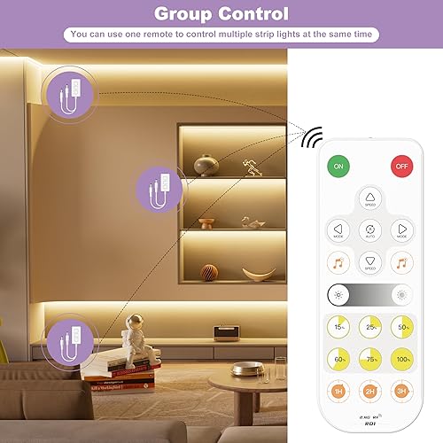 Miniatura 7 de MIWISE Reguladorcontrolador de atenuación continua para tira de luz LED COB 12-24V para 352828355050COB luces de cinta LED, 3A72W Max, paquete de 2