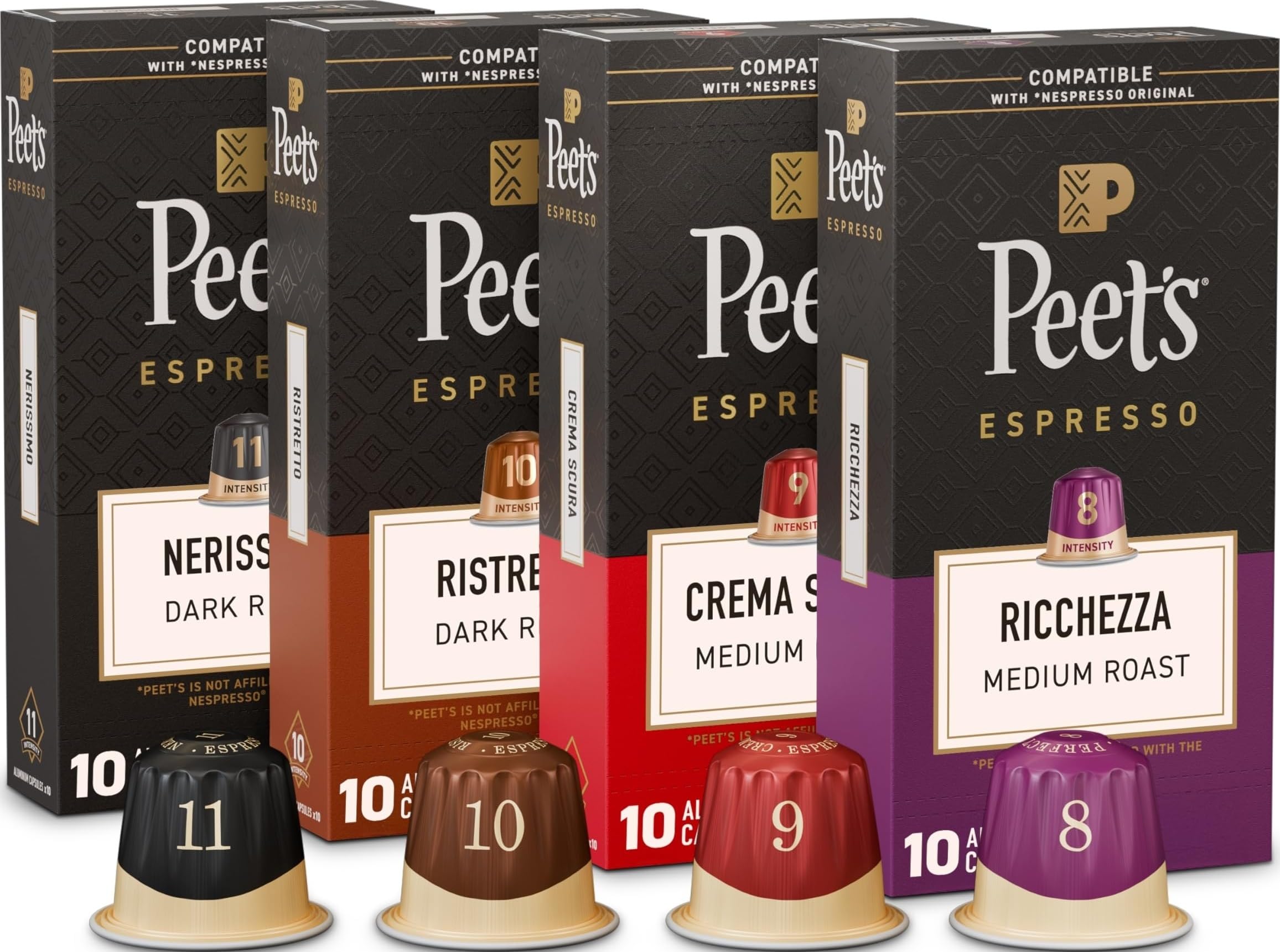 Peet's Coffee, Dark and Medium Roast Espresso...