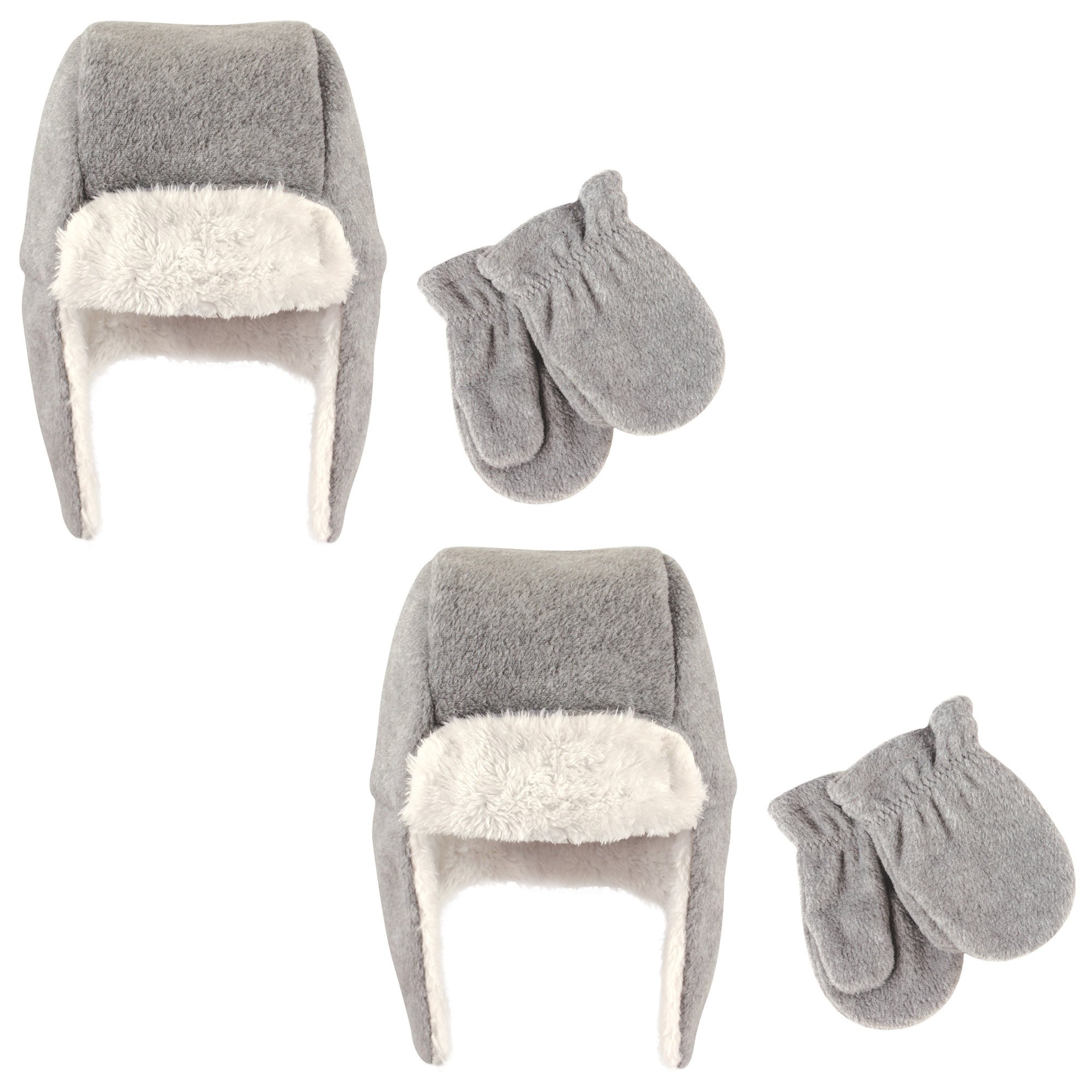 Hudson Baby Cozy Warm Toddler Hat and Mitten Set, Heather Gray, 2T