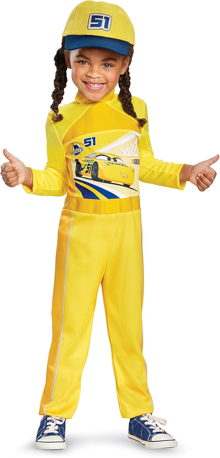 Disguise Cars 3 Cruz Classic Toddler Costume, Yellow, Large (4-6X)