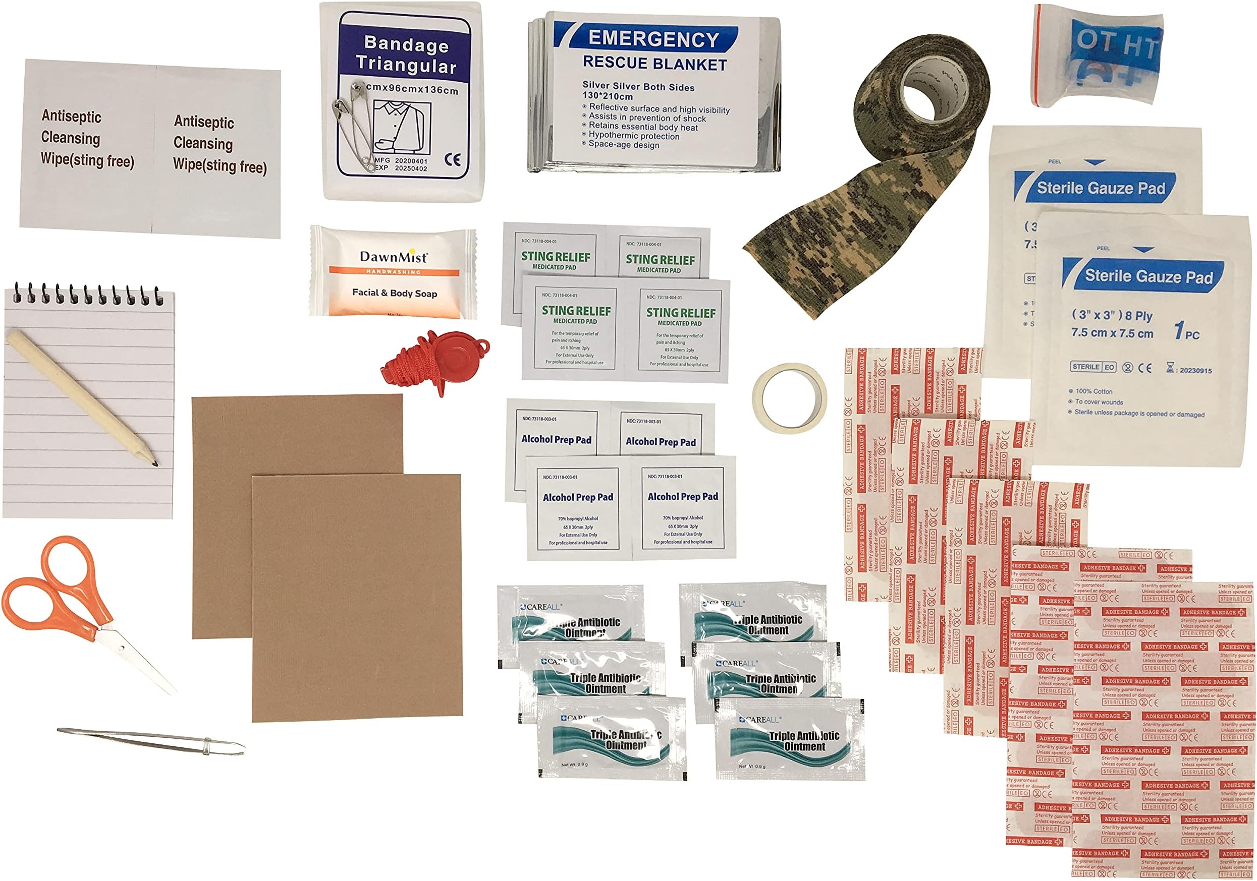 Scout Personal First-Aid Kit - Build-A-Kit Supply Bundle (Contains All Required Items to Make Boy Scout (BSA) Compliant Personal First-Aid Kits) (1)