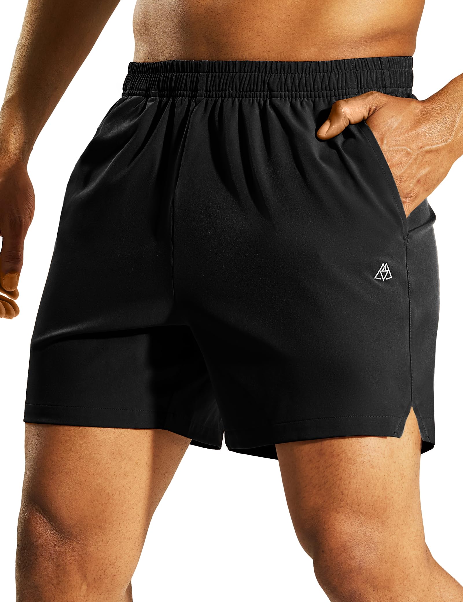 Haimont Men's Athletic Running Shorts 5 Inches Quick Dry Workout Gym Active Shorts with Pockets Water Resistant, No Liner