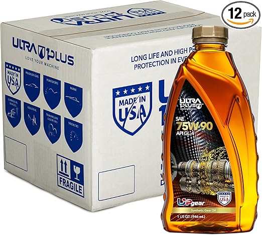 ULTRA 1PLUS SAE 75W-90 Synthetic Gear Oil, API GL-4 - Transmission and Differential Fluid (12 QTS)