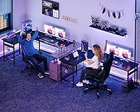 Vista 4 de Coleshome - Escritorio gaming en forma de L de 66 pulgadas, escritorio esquinero de computadora, mesa para computadora resistente para oficina