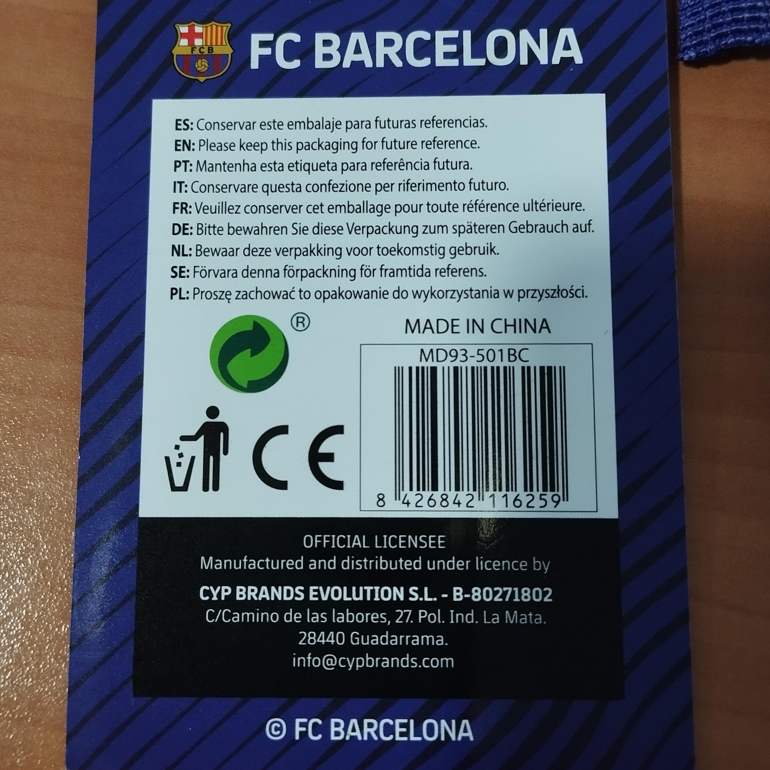 Monedero Rectangular FC Barcelona Oficial 12,5 x 10 cm | Billetero Compacto 100% Poliéster con Cremallera Segura | Accesorio Licenciado para Fans