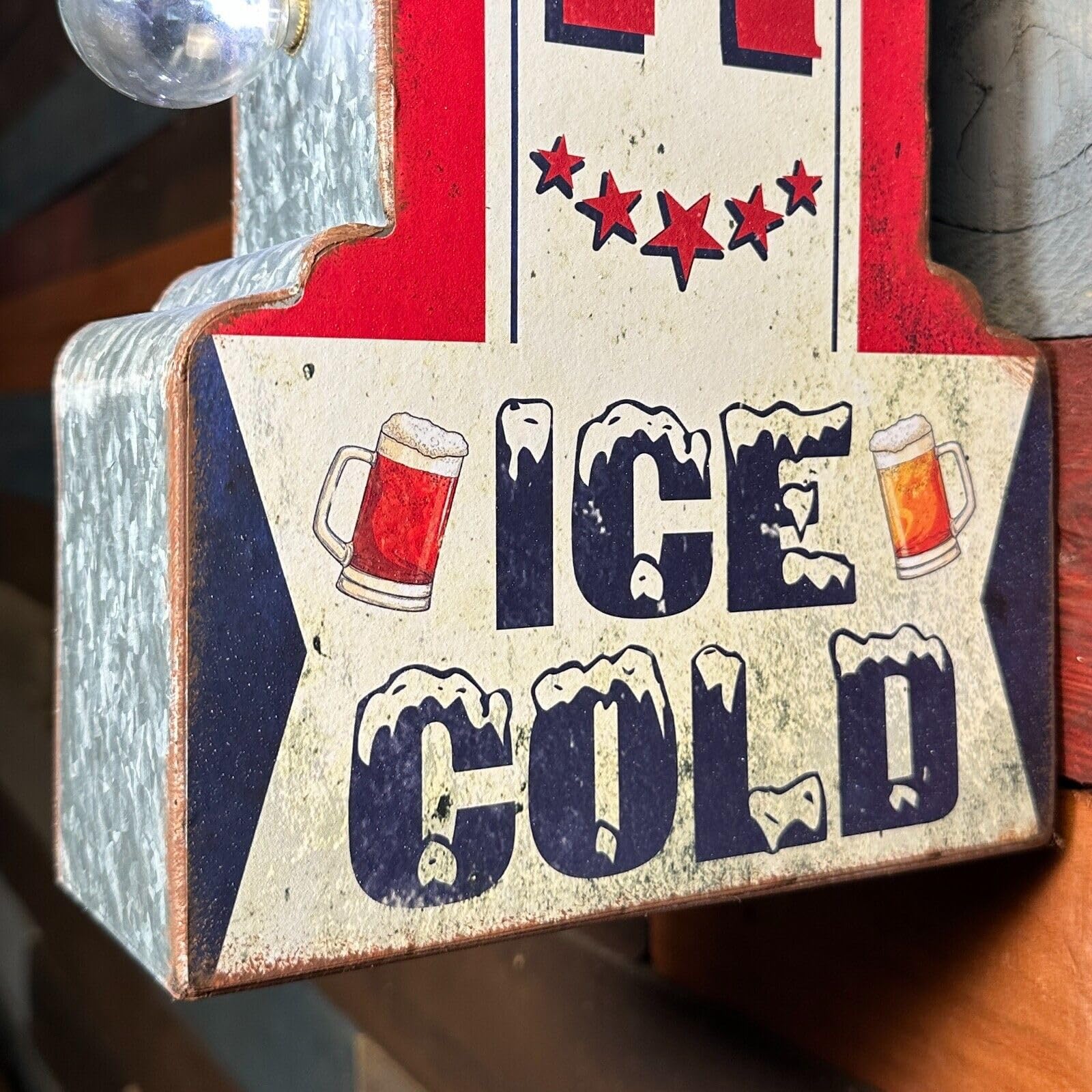 ヴィンテージ  Lite Beer 飾り壁掛け Amazon.com: Ice Cold Beer Vintage Inspired Double-Sided