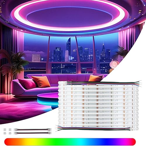 Miniatura 8 de C1 COB - Tira de luz LED blanca cálida de 3000 K, luz de cinta LED flexible de 16.4 pies, DC24V 8WM 0.197 in de ancho, cinta LED regulable para