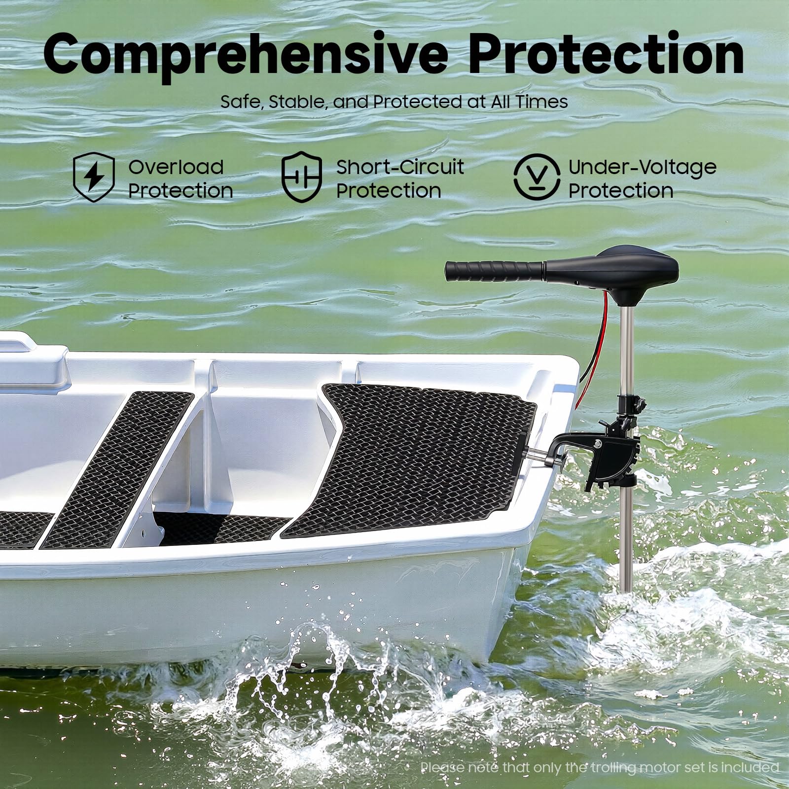 Motore elettrico fuoribordo 12 V motore elettrico per barche 408 W Thrust Electric Trolling Motore 5 avanti e 2 retromarce