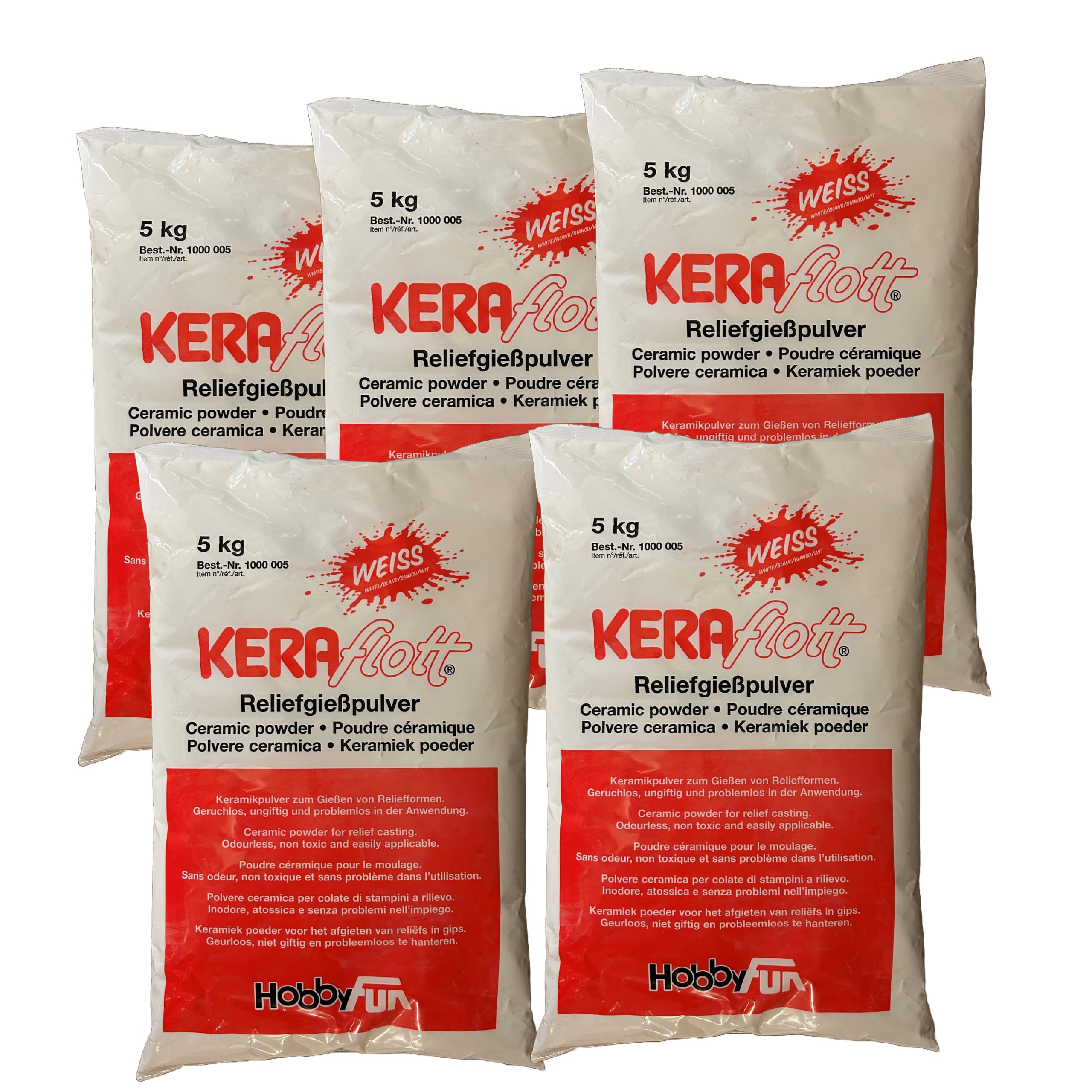 KERAflott - Polvere per colata in rilievo, 25 kg, colore: Bianco
