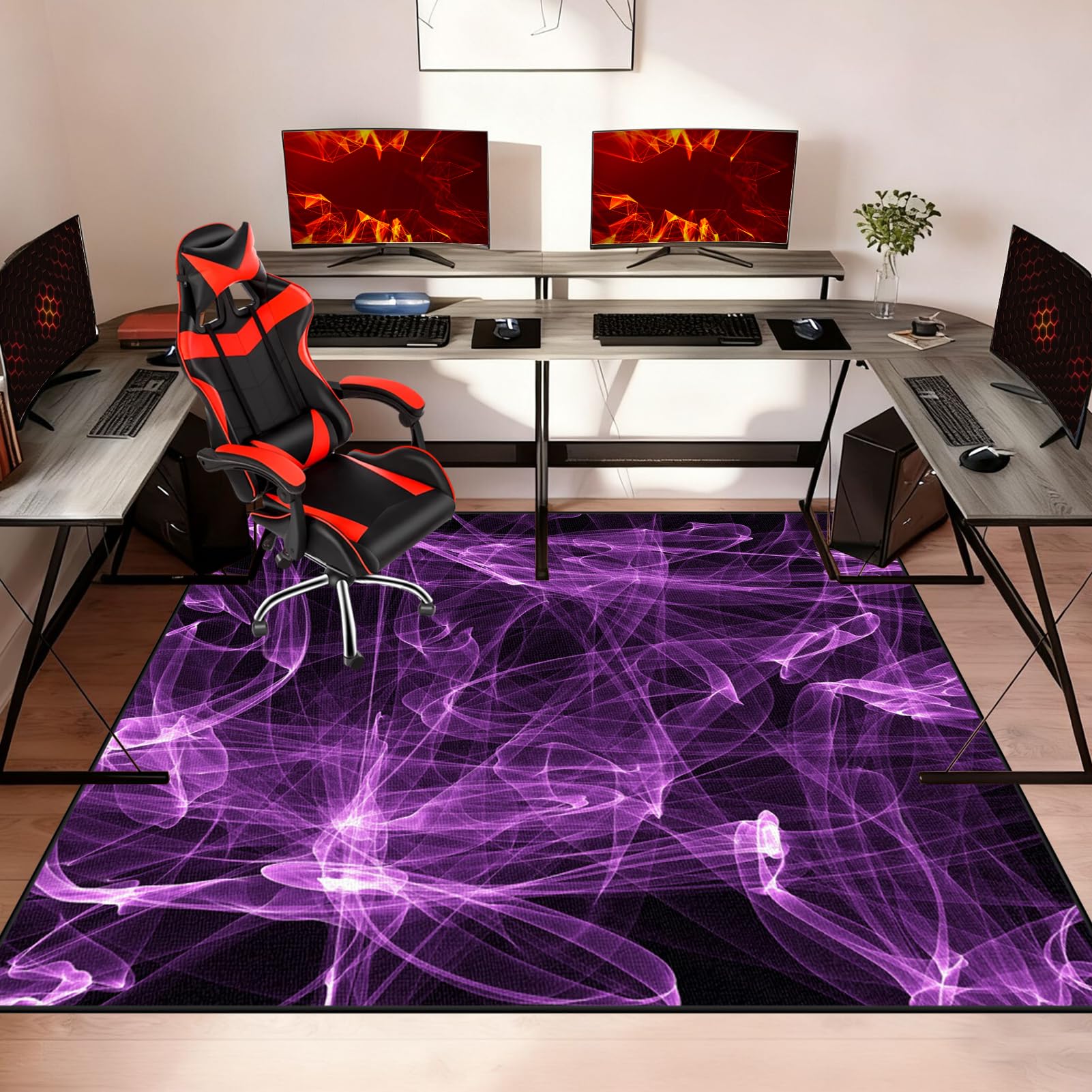 Tappeto per Sedia Ufficio per Pavimenti Duri Tappetino Protettivo per Sedia da Ufficio Gaming Antiscivolo Tappeto Gaming Pavimento Tappetino di Protezione per Pavimento Moquette Multiuso 80 x 120 cm