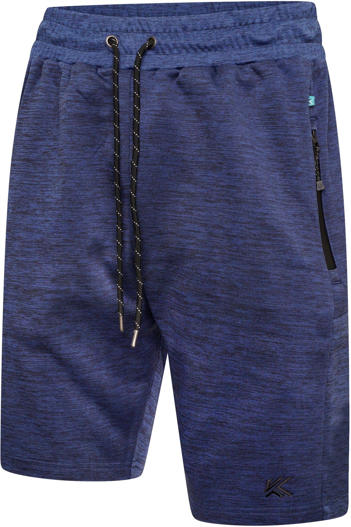 Kam Men's Blue Active Performance Marl Shorts - 6XL