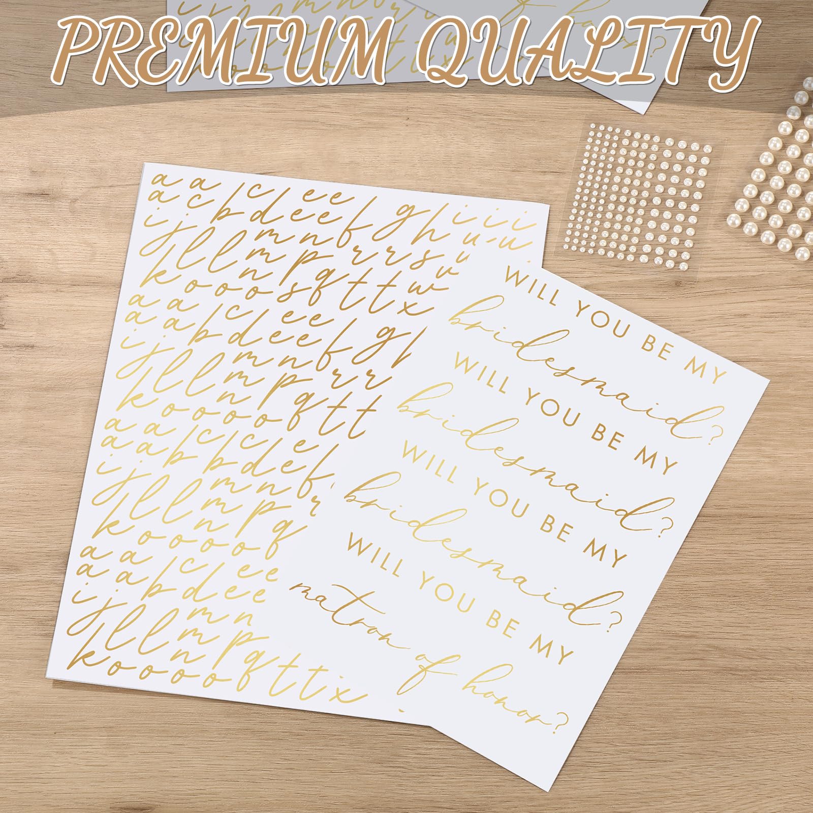 Personalisierter "Will You Be My Bridesmaid"-Aufkleber mit Namen, Perlen-Aufkleber, Vinyl-Antrags-Aufkleber, personalisierbar, DTF-Übertragung für Brautjungfern, Box, Brautparty, Hochzeit