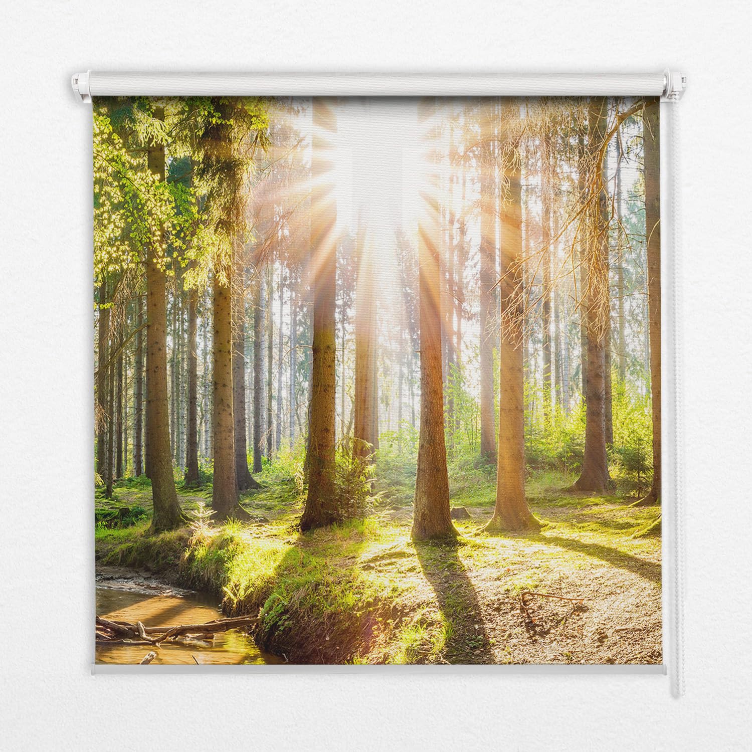 Store enrouleur occultante sans perçage Tulup tissu opaque contre soleil perçant