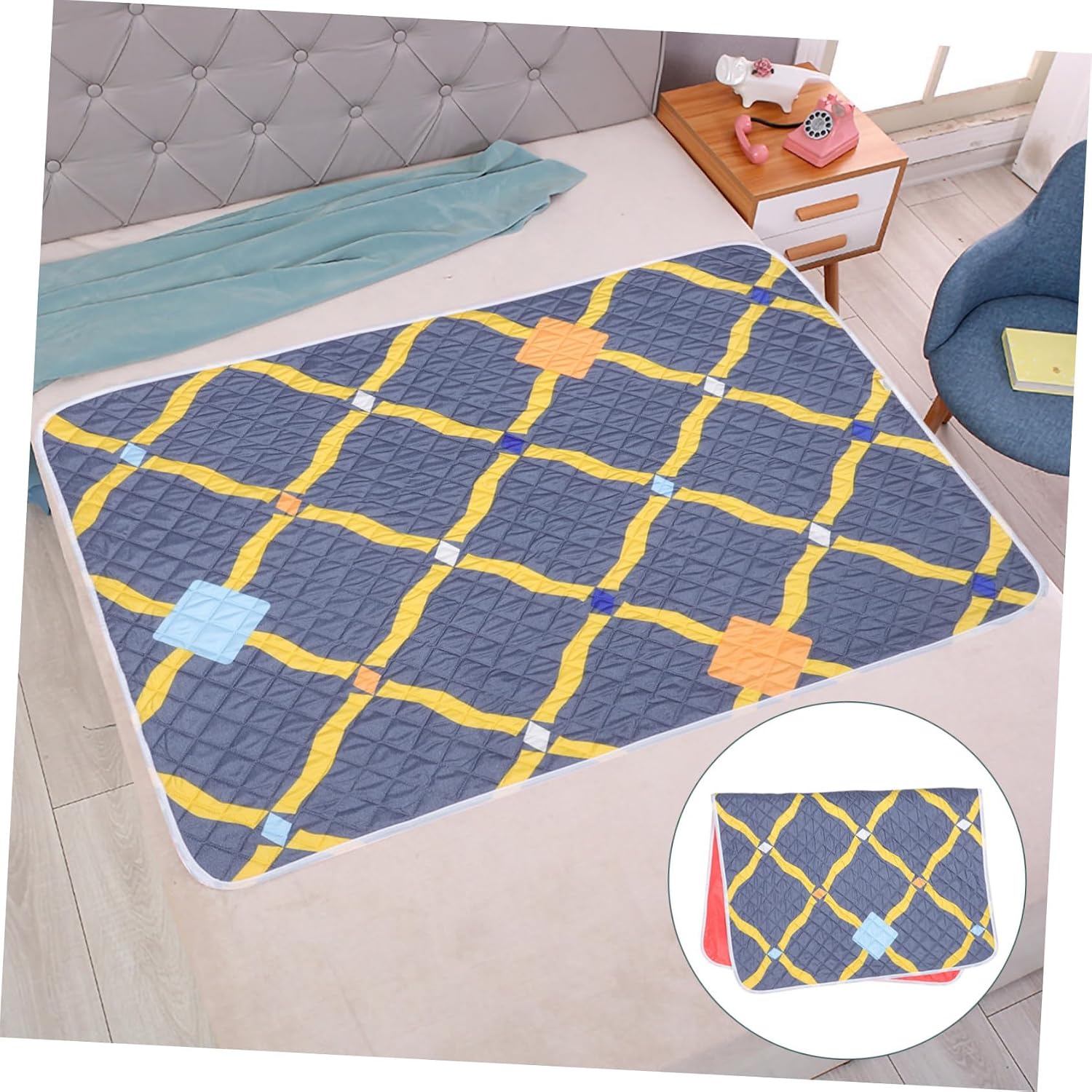 ORFOFE Washable Cotton Bed Mattress Pad for Patients and Boy Girl Absorbent Menstruation Under Pad Portable Breathable Changing Mat