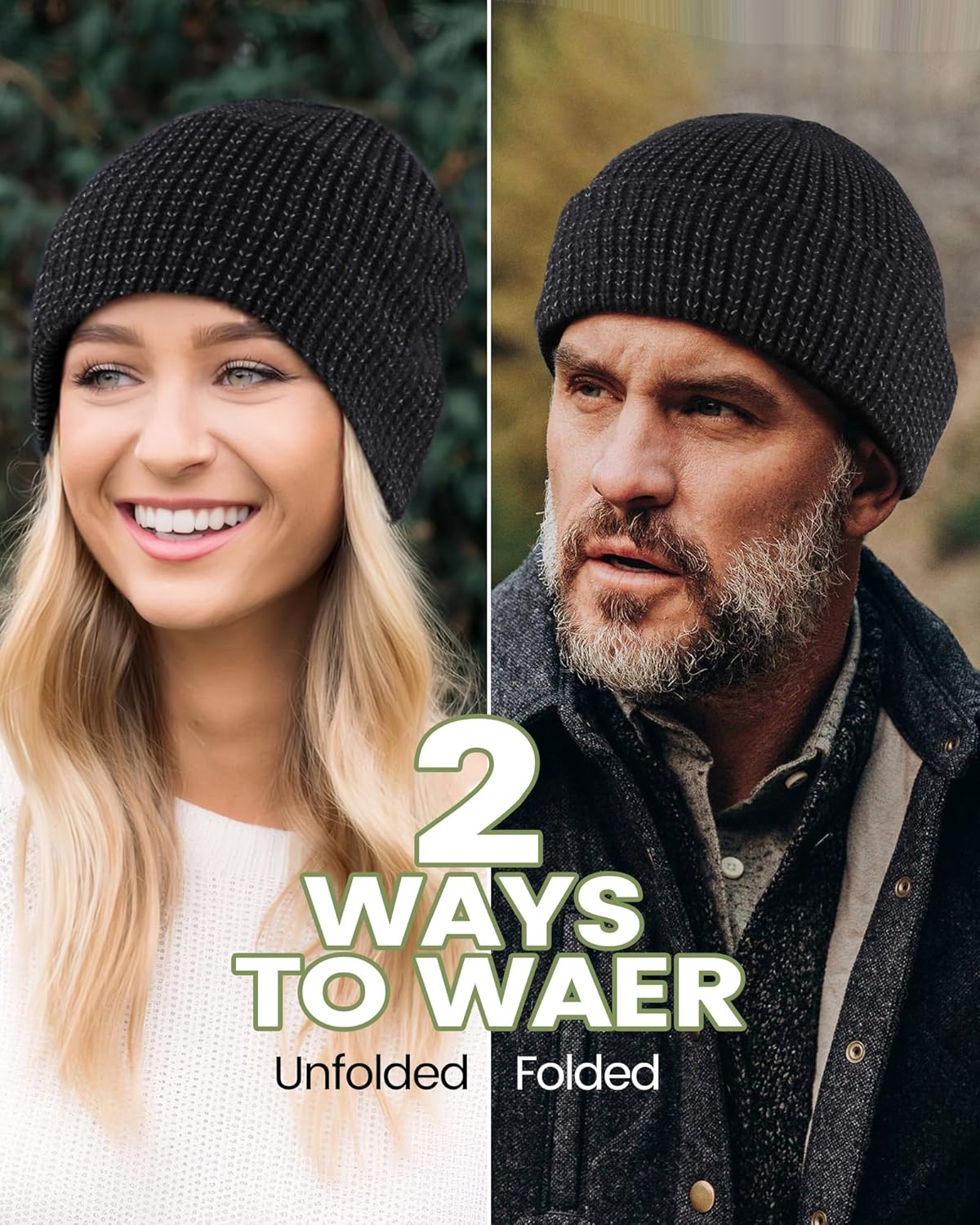 Babalet Reflective Winter Beanie Hats for Women Men Adults High Visibility Safety Knitted Cap - Image 4