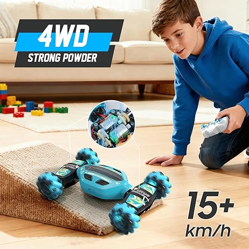Miniatura 6 de Auto de acrobacias RC con detección de gestos para niños, juguete de regalo para niños, control remoto 4WD giratorio de 360, transformación