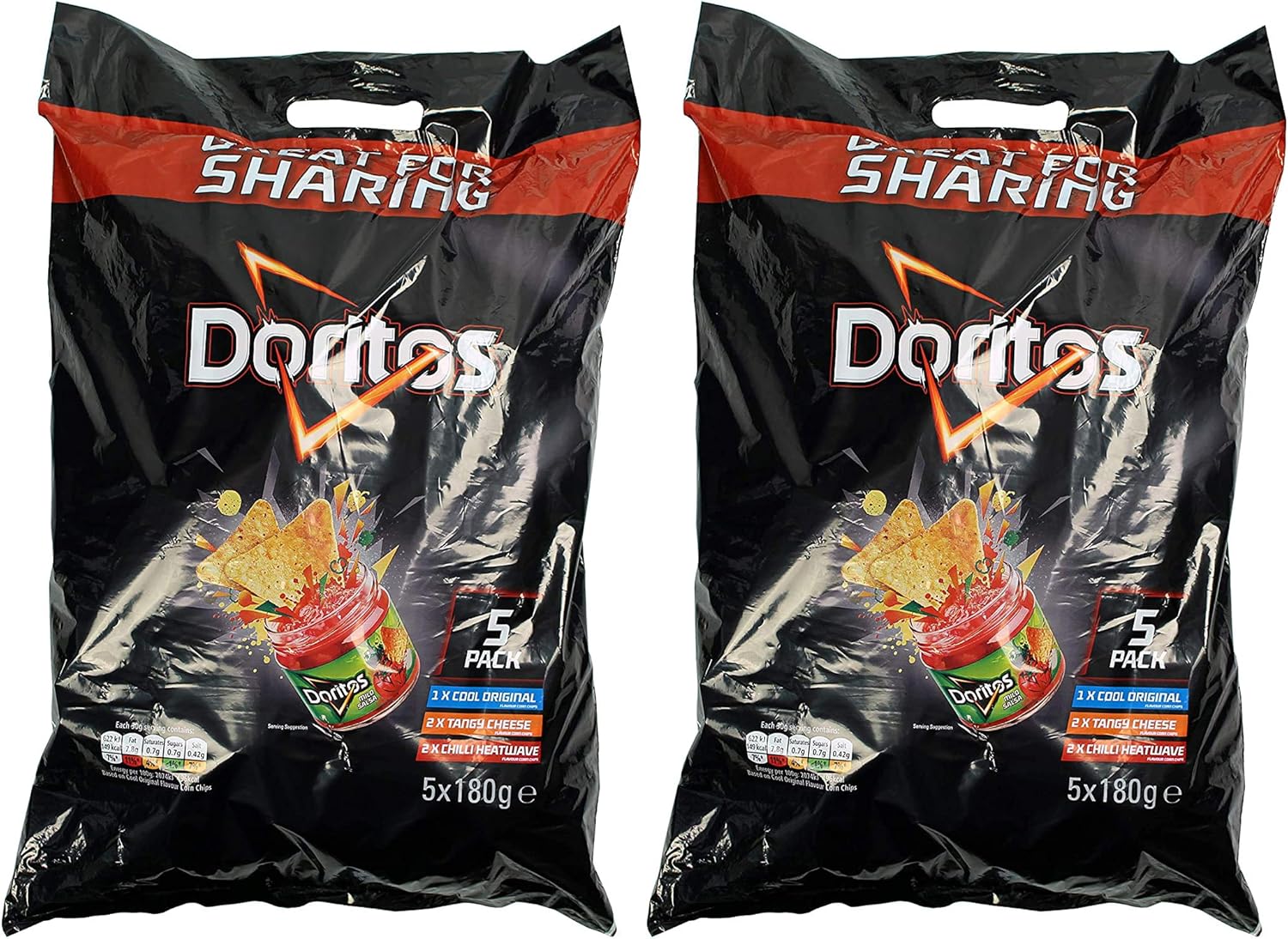 Doritos Multipack Cool Original Tangy Cheese Chilli Heatwave Flavours 5