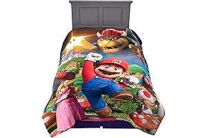 Franco The Super Mario Bros. Kids Bedding Super Soft Microfiber Reversible Comforter