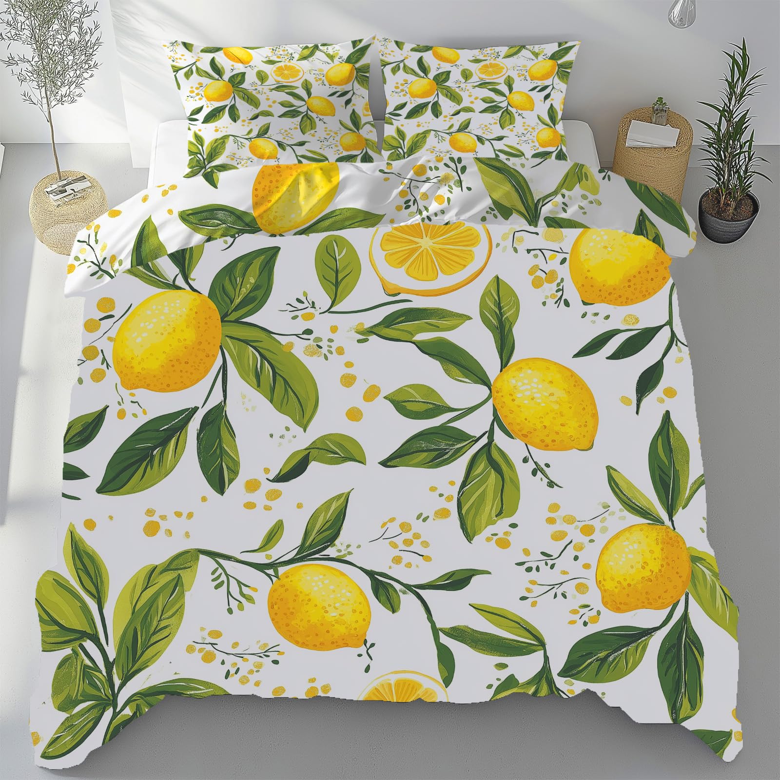 Parure de lit réversible 1 personne avec housse de couette zippée 140x200 anti-plis