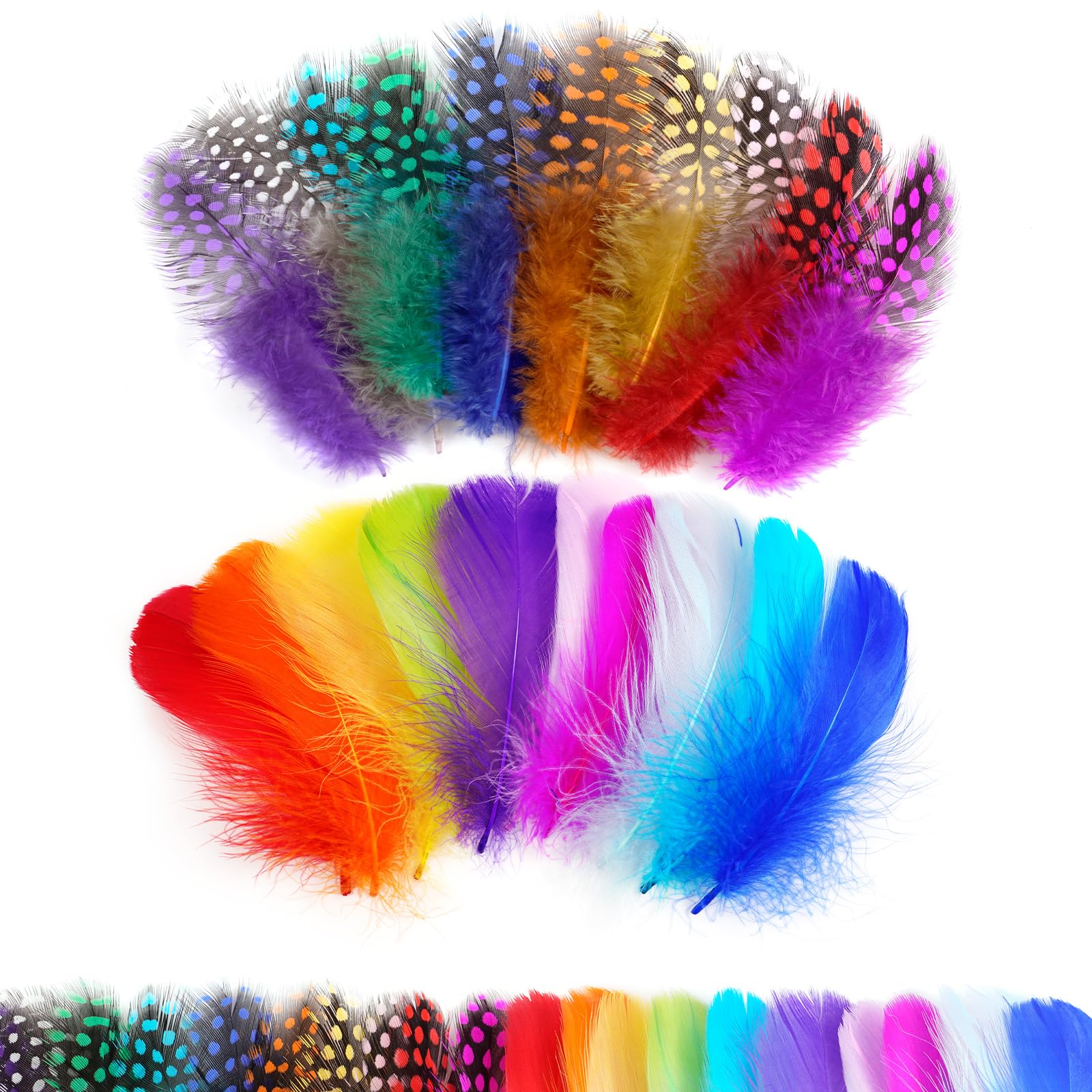 AOOTE Colorful Feathers, 300Pcs Craft Feathers, Natural Soft Crafting Feather for Dream Catchers, Coloured Feather for DIY Dream Catchers, Crafting, Easter, Wedding, Party, Home, Decorations