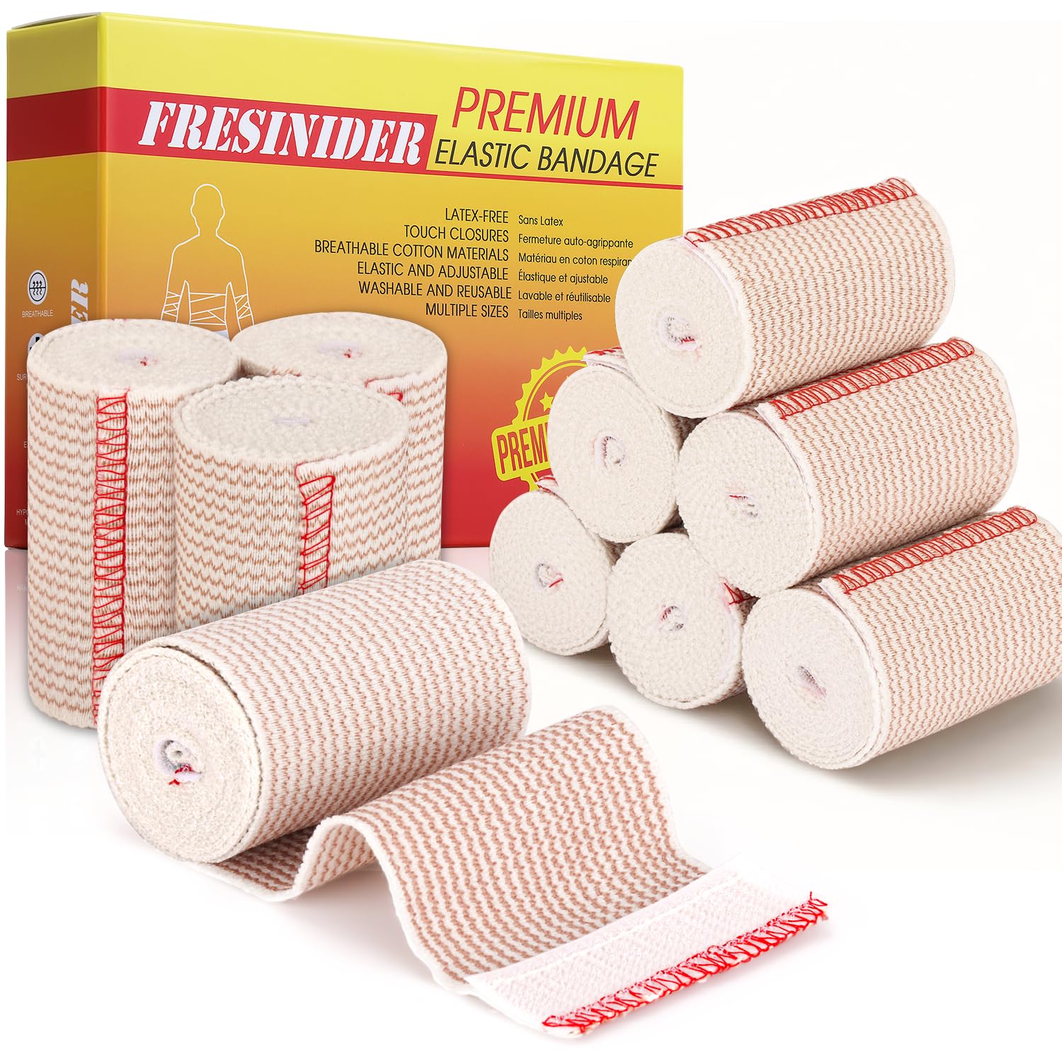 FRESINIDER Premium Elastic Bandage Wrap 3 Inch, 4 Pack, Hook and Loop — Amazon image 11