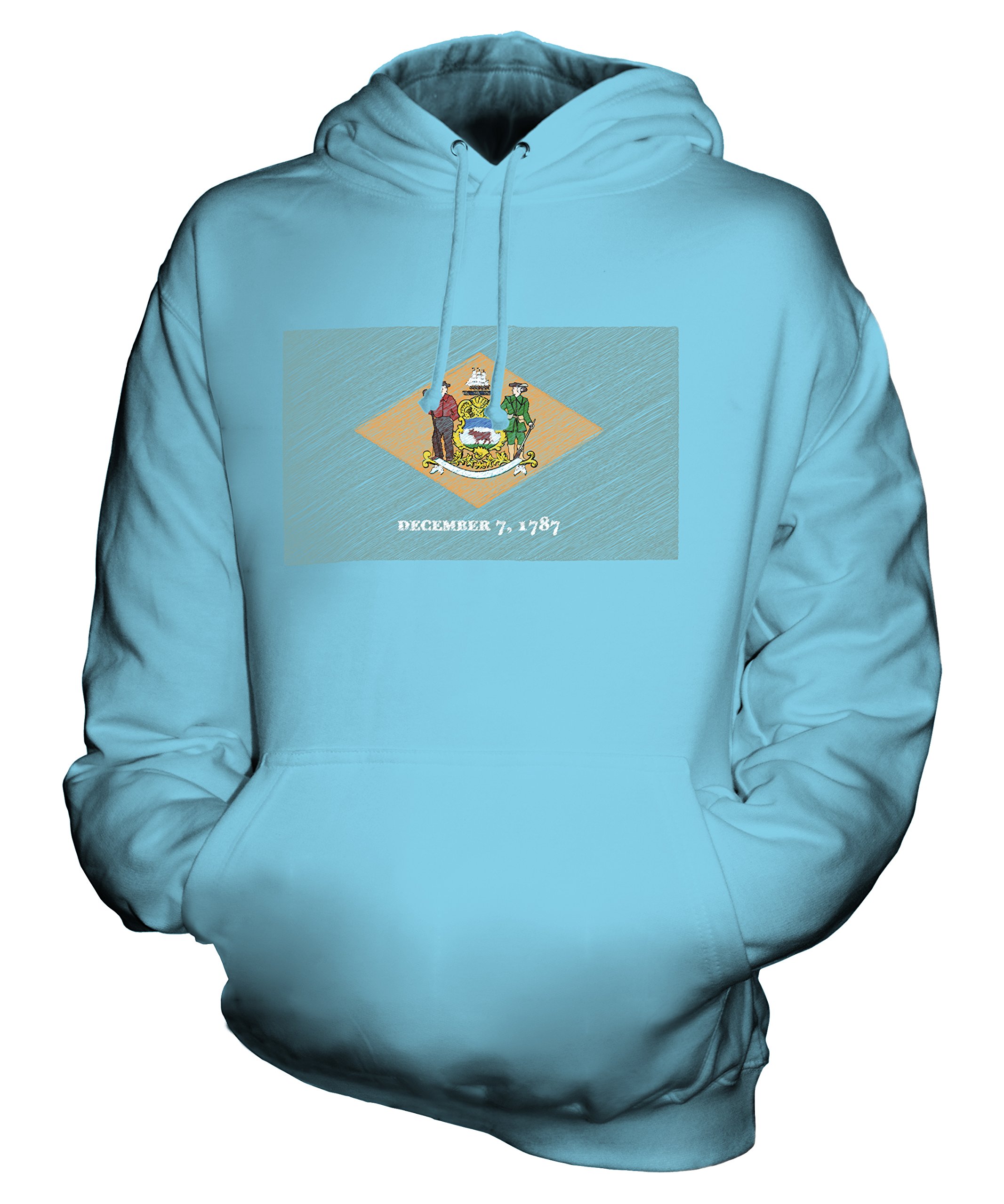 Sweat Delaware à capuche pull imprimé drapeau vêtement mixte