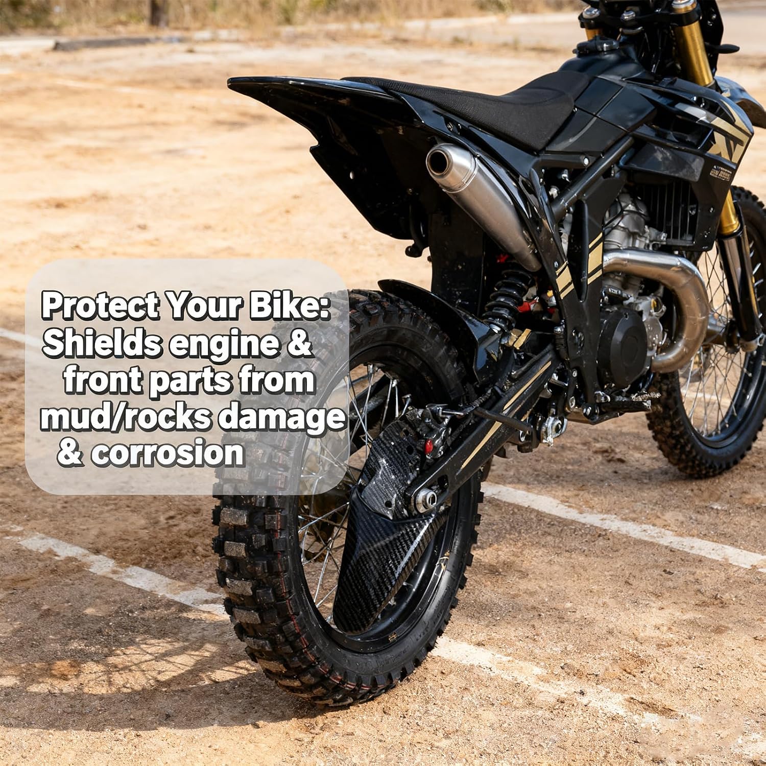 Carbon Fiber Motorcycle Rear Mudguard for Talaria Sting X3 MX3 MX4, Dirt Bike Protector, Anti-Splash ABS Mud Guard Replacement, Electric Bike Accessories, Easy Install