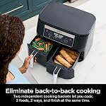 Ninja Foodi DZ090C 5-in-1, 6-qt. 2-Basket Air Fryer with DualZone Technology, Black