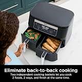 Ninja DZ090 6-Quart Dual-Zone 2-Basket Air Fryer - Roast, Bake, Dehydrate (Renewed) — image 3