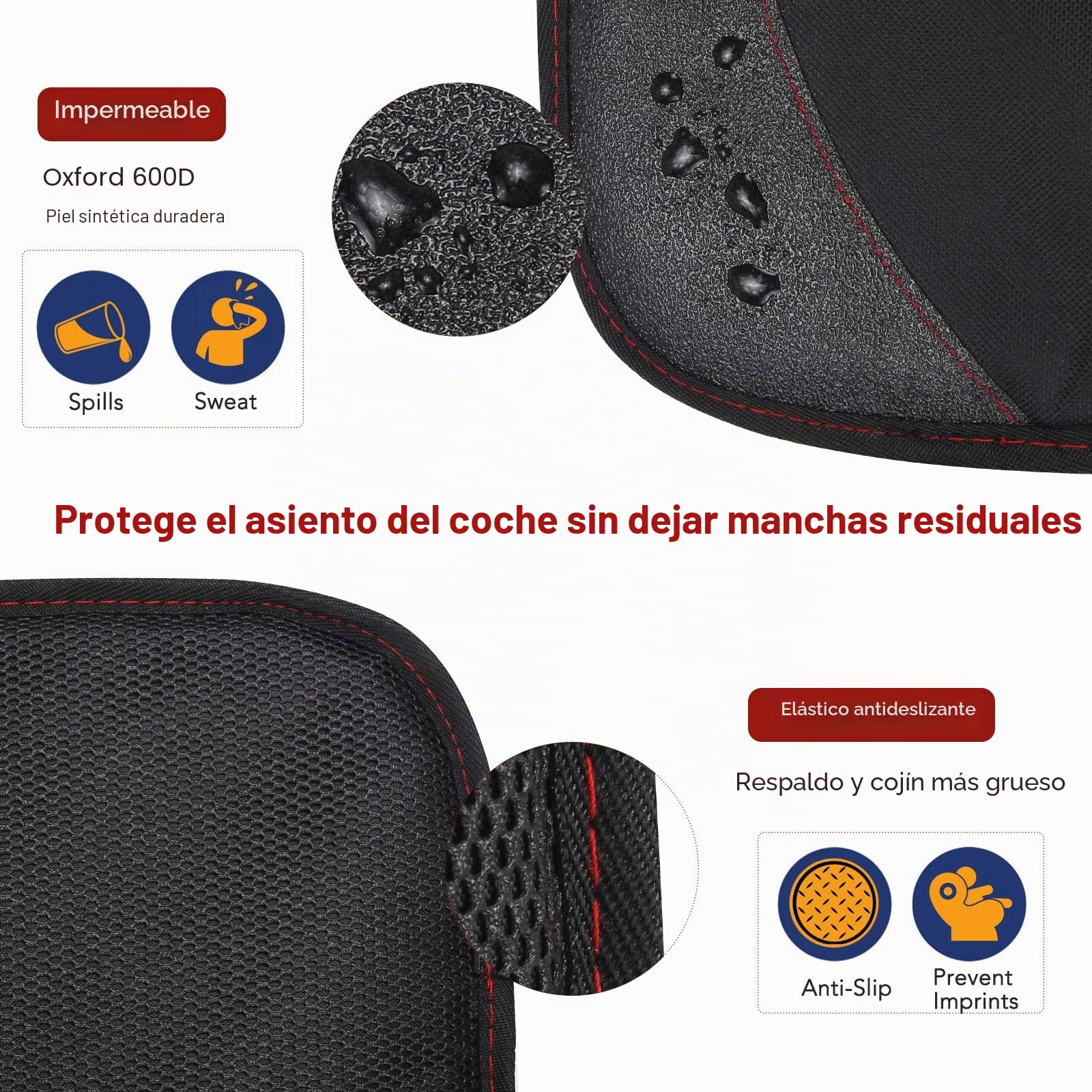 Beicarin Alfombrilla Protectora para Asiento de automóvil, Paquete de 2 Protectores de Asiento para bebé Asiento de automóvil, Respaldo Antideslizante Impermeable, Compatible Isofix