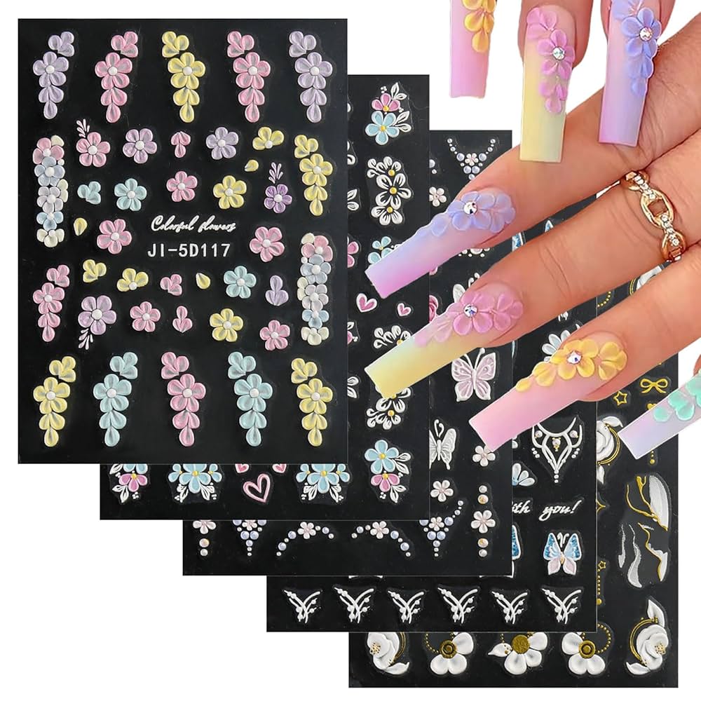 花信風 24色 極薄ネイルパーツ蝶 新品❤️ 24色 極薄 ネイルパーツ 蝶 ネイル用シール ステッカー