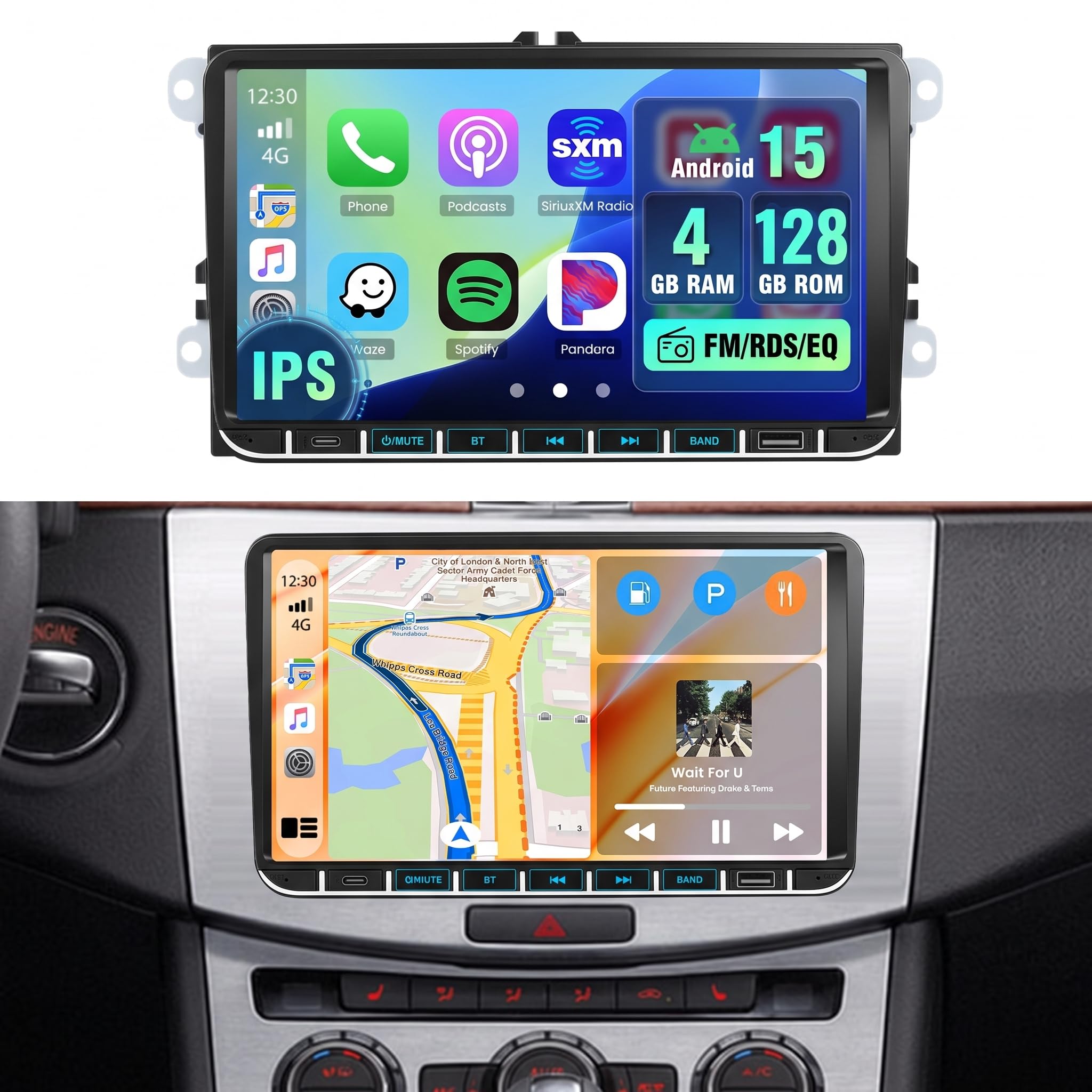 4+128G 9" Autoradio pour VW Golf 5 Golf 6 Skoda Polo Passat Tiguan Touran | Incell Écran Tactile Wireless Autoradio 2 DIN GPS Navi Bluetooth 5.0 WiFi FM/RDS Caméra de Recul EQ 4+128G