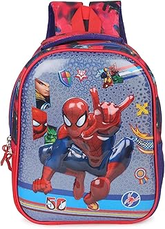 Stylbase3D embossed school backpack For Nursery LKG UKG, Red, S, Spiderman01