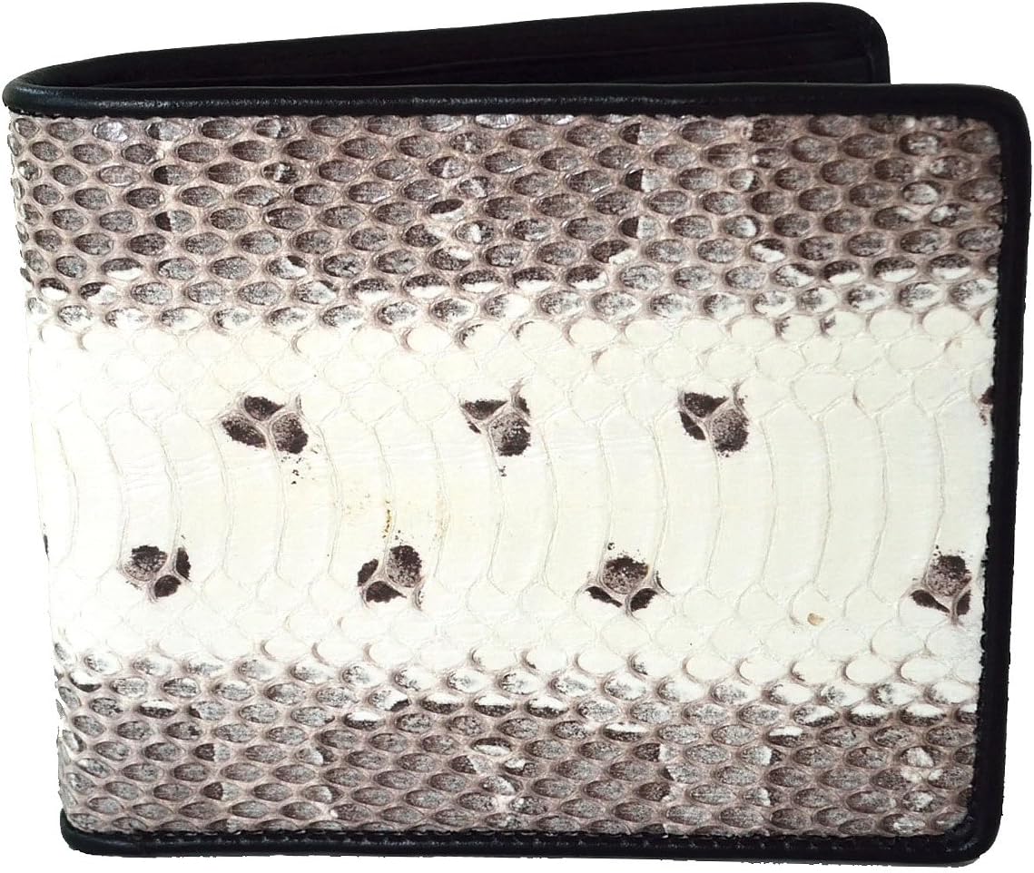 Men's Bifold Python Snake Wallet (Natural White)