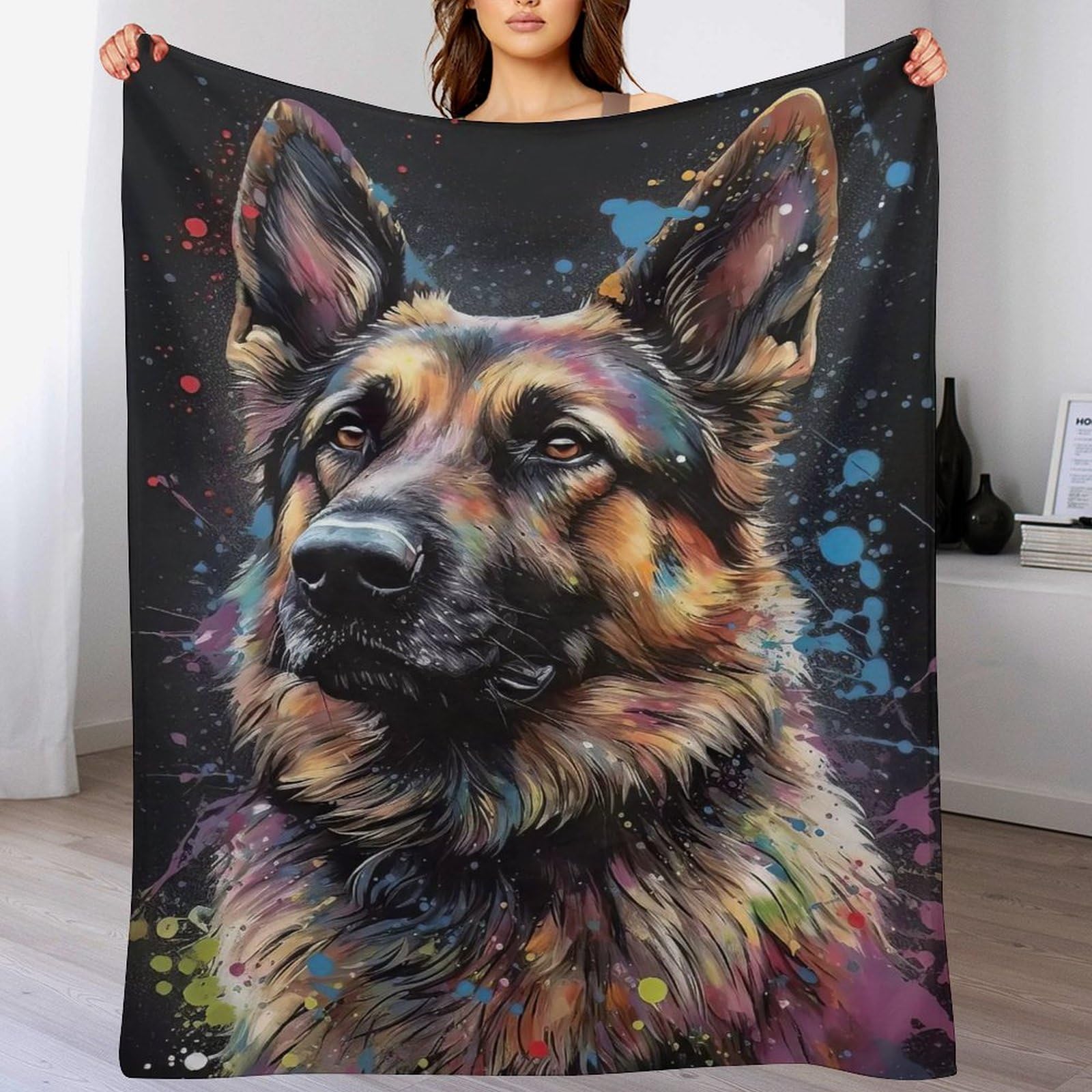 Plaid berger allemand en flannel épaisse 140x180cm pour canapé