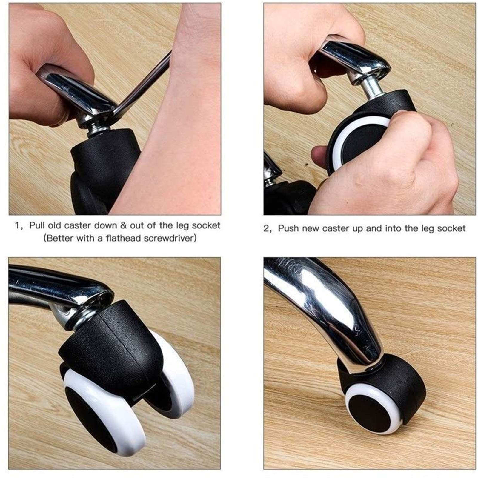 Carrito for Muebles 5pcs 5 0mm Universal Mute Caster Silla de Ruedas Ruedas for Sillas De Oficinas En Blanco Y Negro 360 Grado Silla giratoria Ruedas Ruedas de plástico Componentes móviles