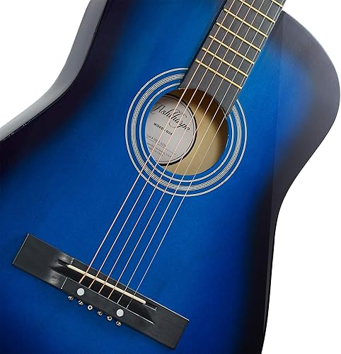Miniatura 2 de Ashthorpe 38-inch Beginner Acoustic Guitar Package Blue Basic Starter Kit wGig Bag Strings Strap Tuner Pitch Pipe Picks Black, Blue, Brown, Natural,