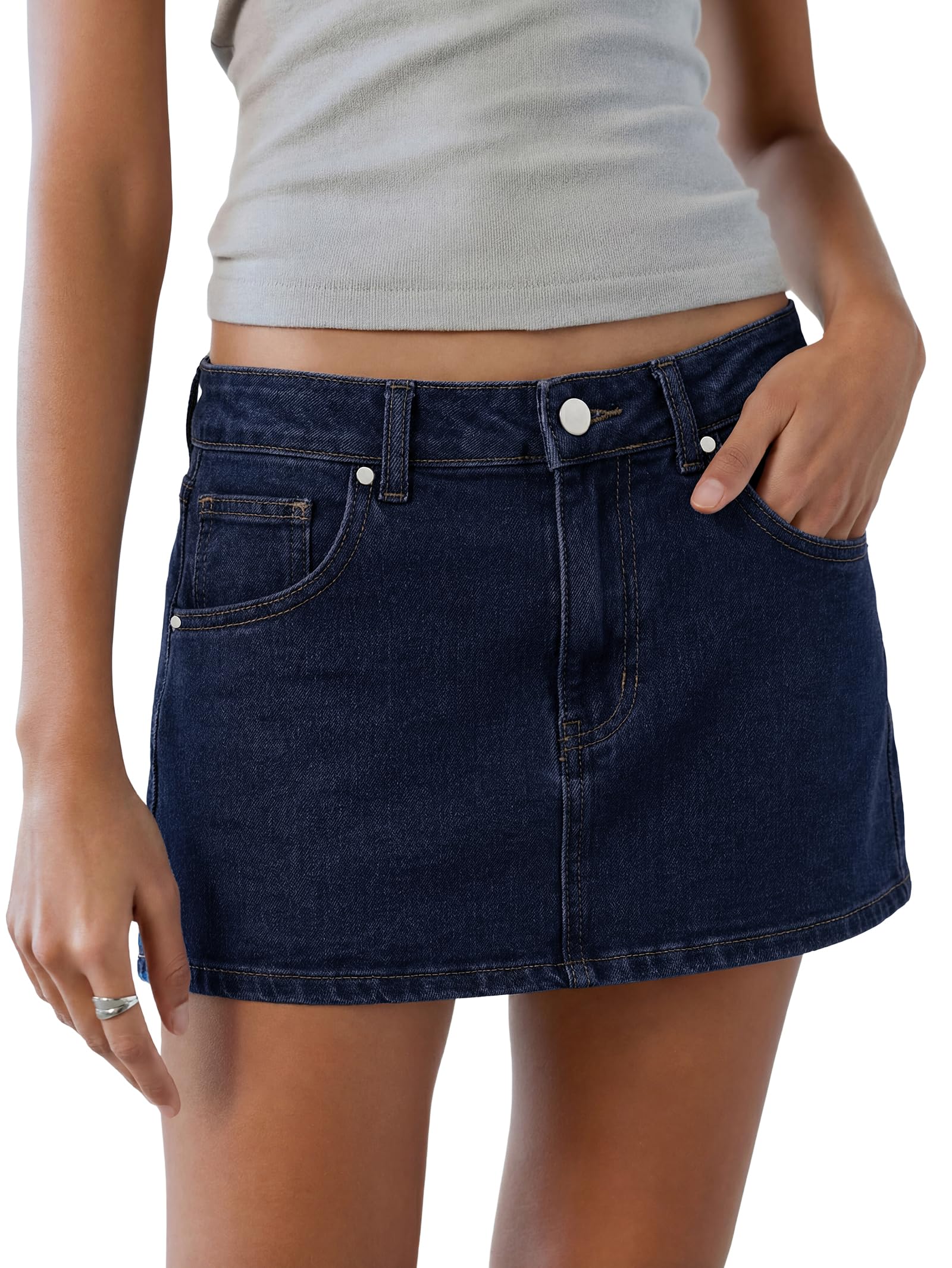 EMMIOL Women Denim Skort Skirt